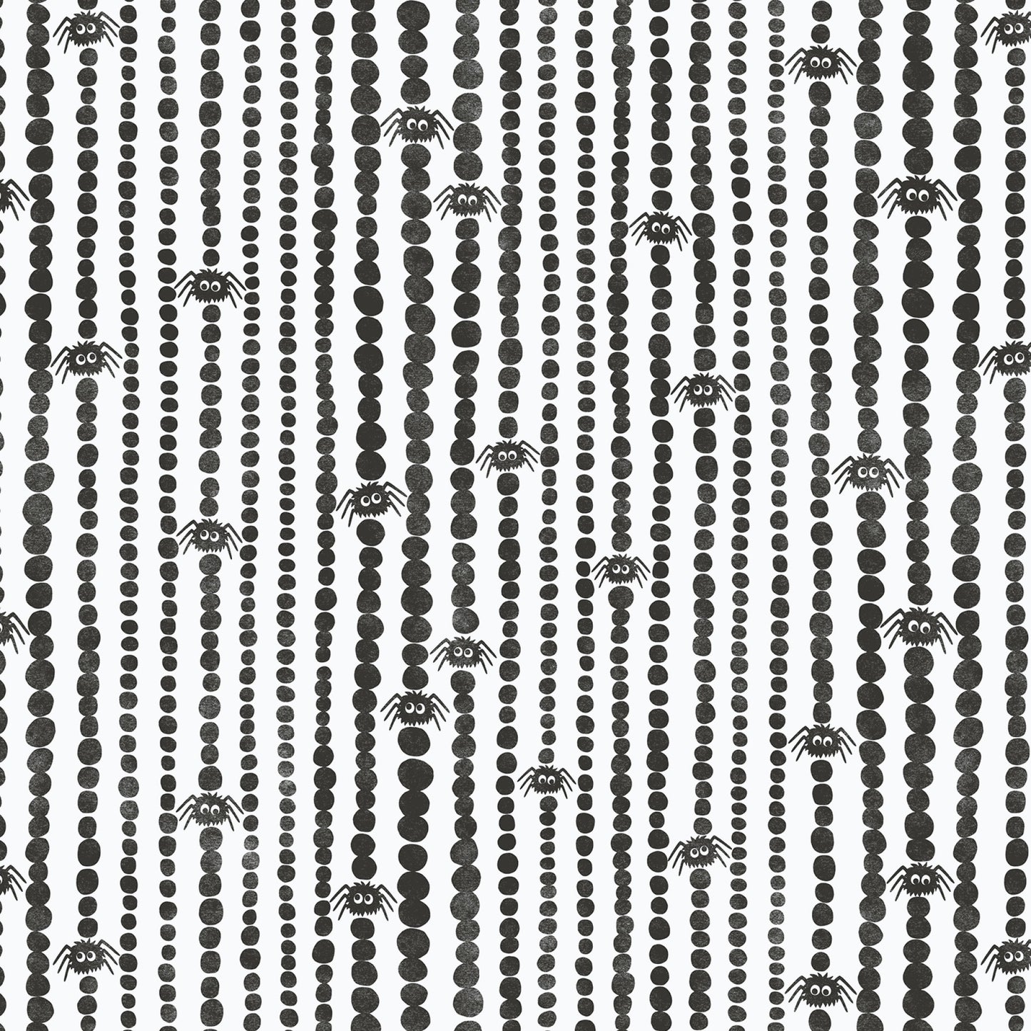 Gothic Whimsy - Spiders Stripes - White/Black