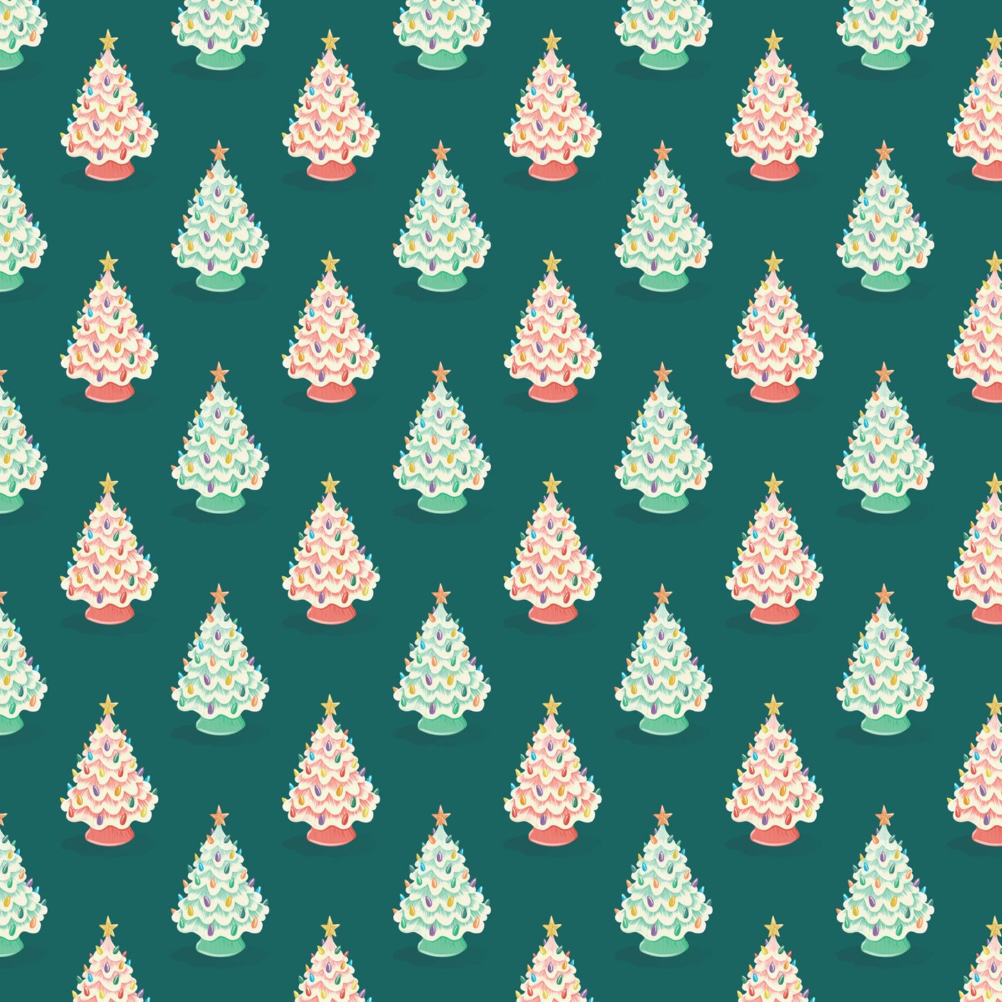 Bright Holiday - Vintage Ceramic Trees