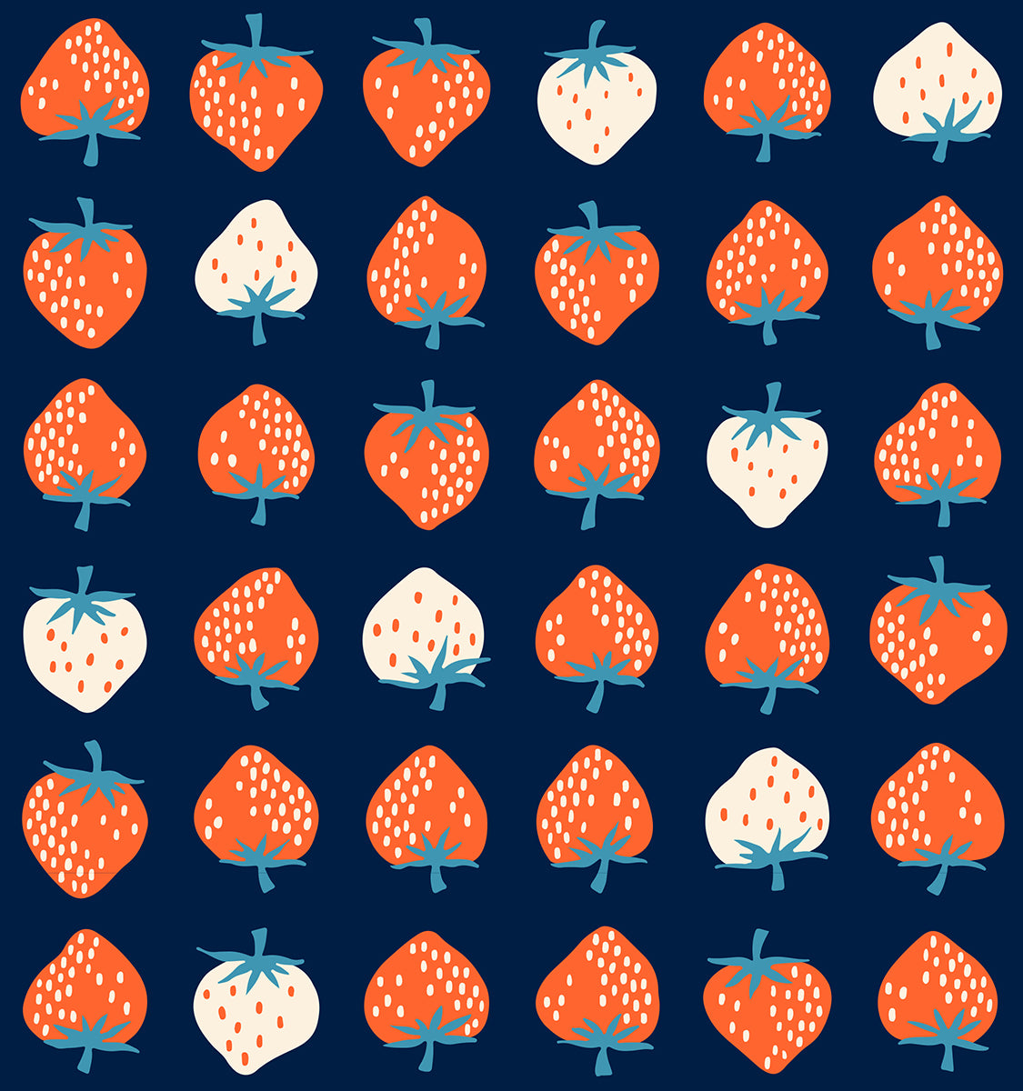 Strawberry - Retro Kitsch - Navy