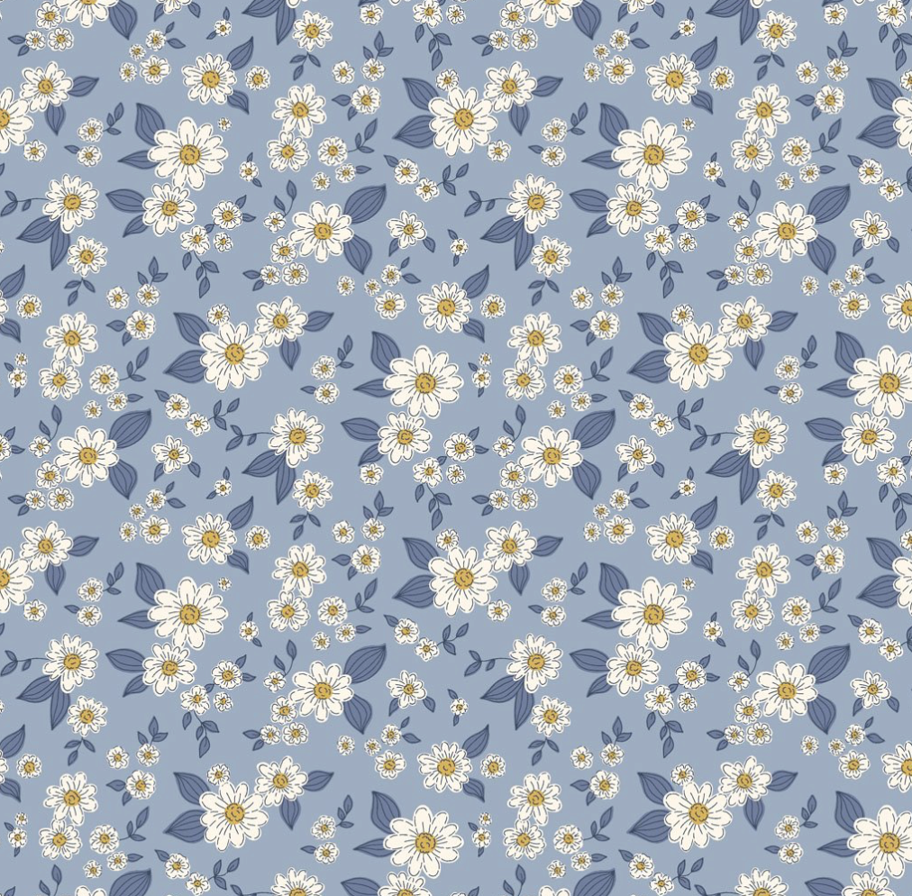 Kitten Fun - Floral - Light Denim