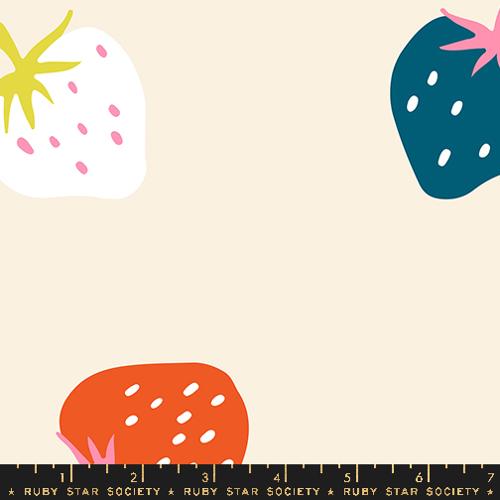 Strawberry - Tossed - Natural - 108" Wide