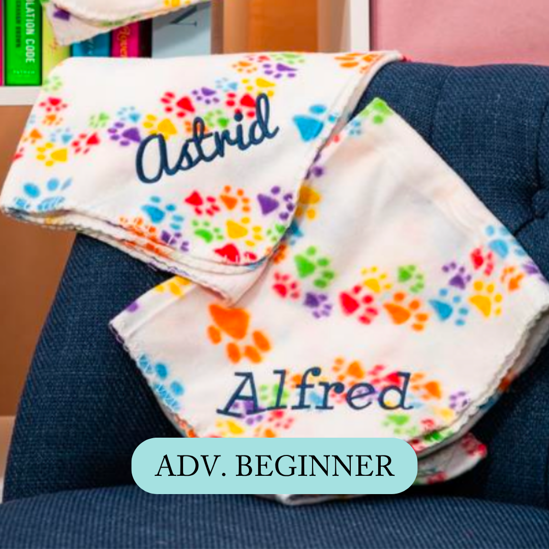 08/18 Machine Embroidery: Fleece Blanket