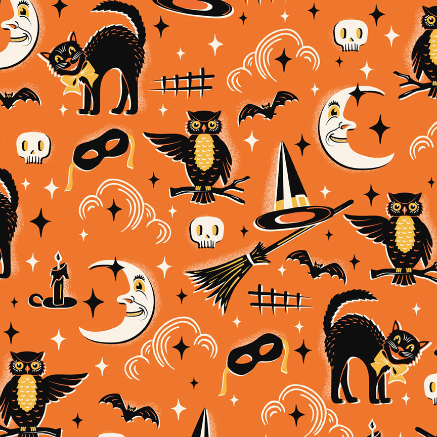 Midnight Masquerade - Vintage Halloween  - Orange