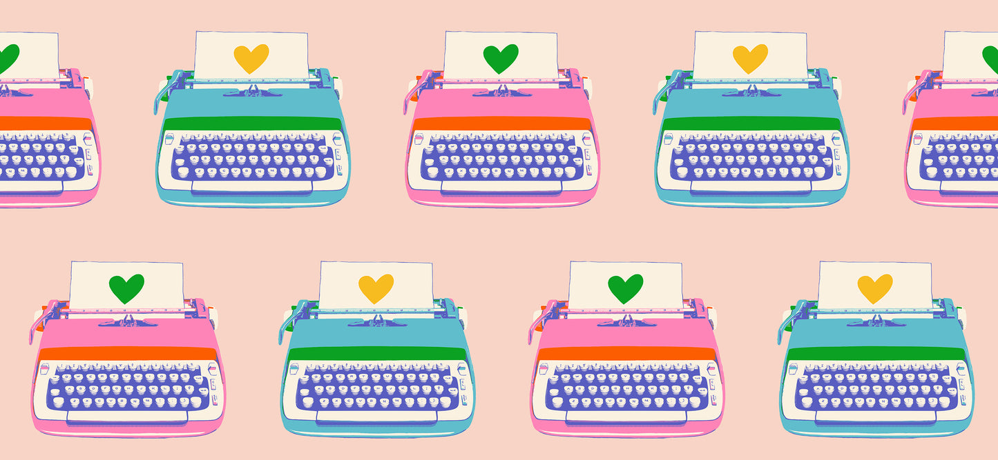 Best Day Ever - Typewriters - Vintage Pink