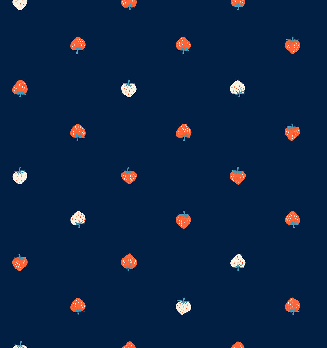Strawberry - Mini Berry - Navy - Lawn