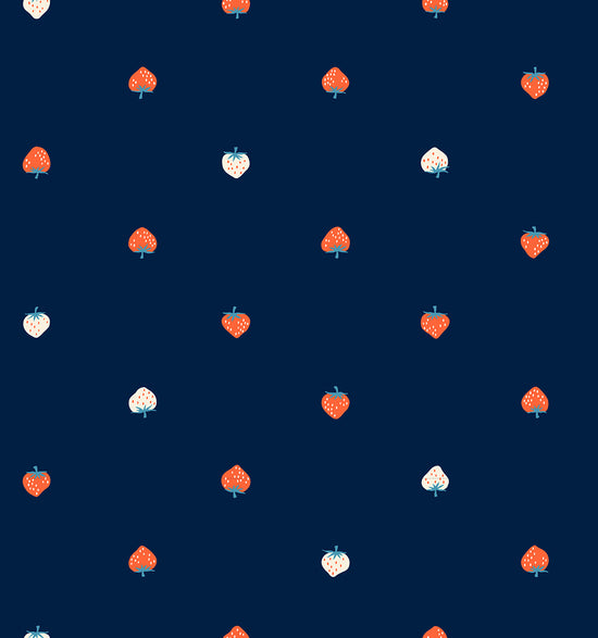 Strawberry - Mini Berry - Navy - Lawn