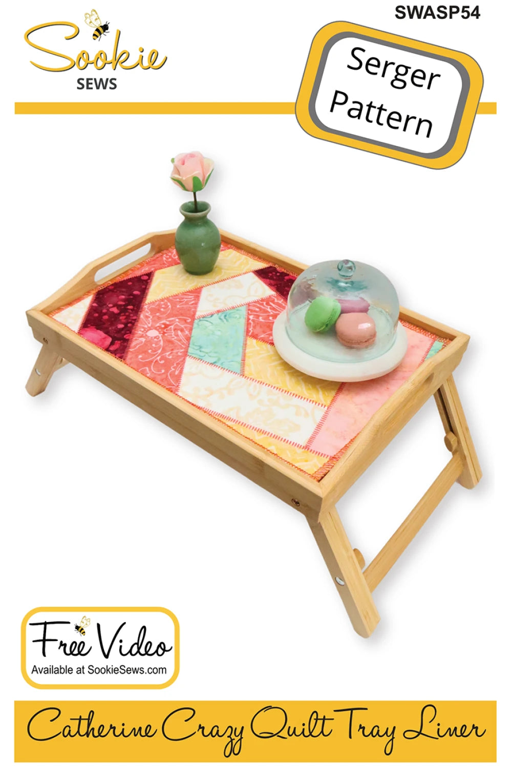 Catherine Crazy Quilt Tray Liner Serger Pattern