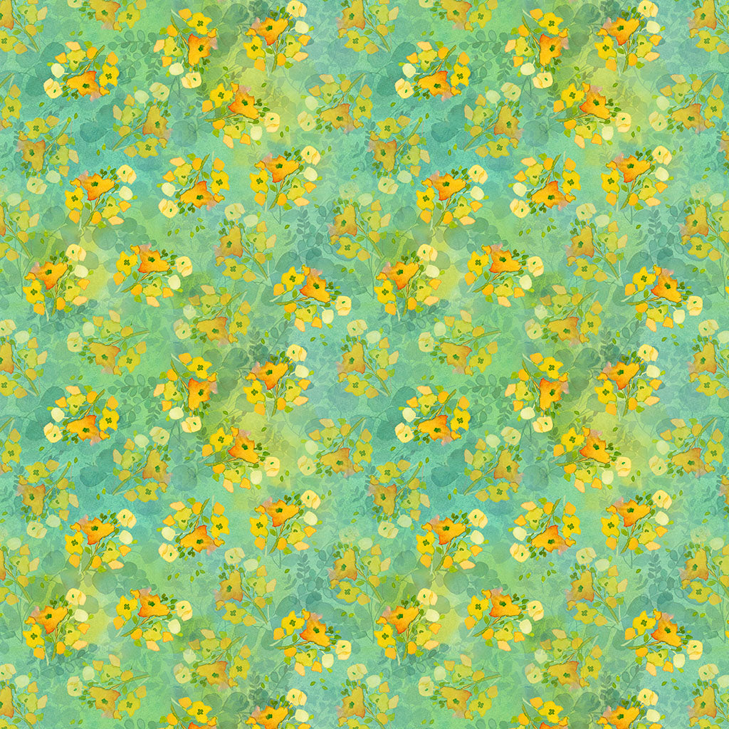 Fleur de Rose - Abstract Floral - Mint