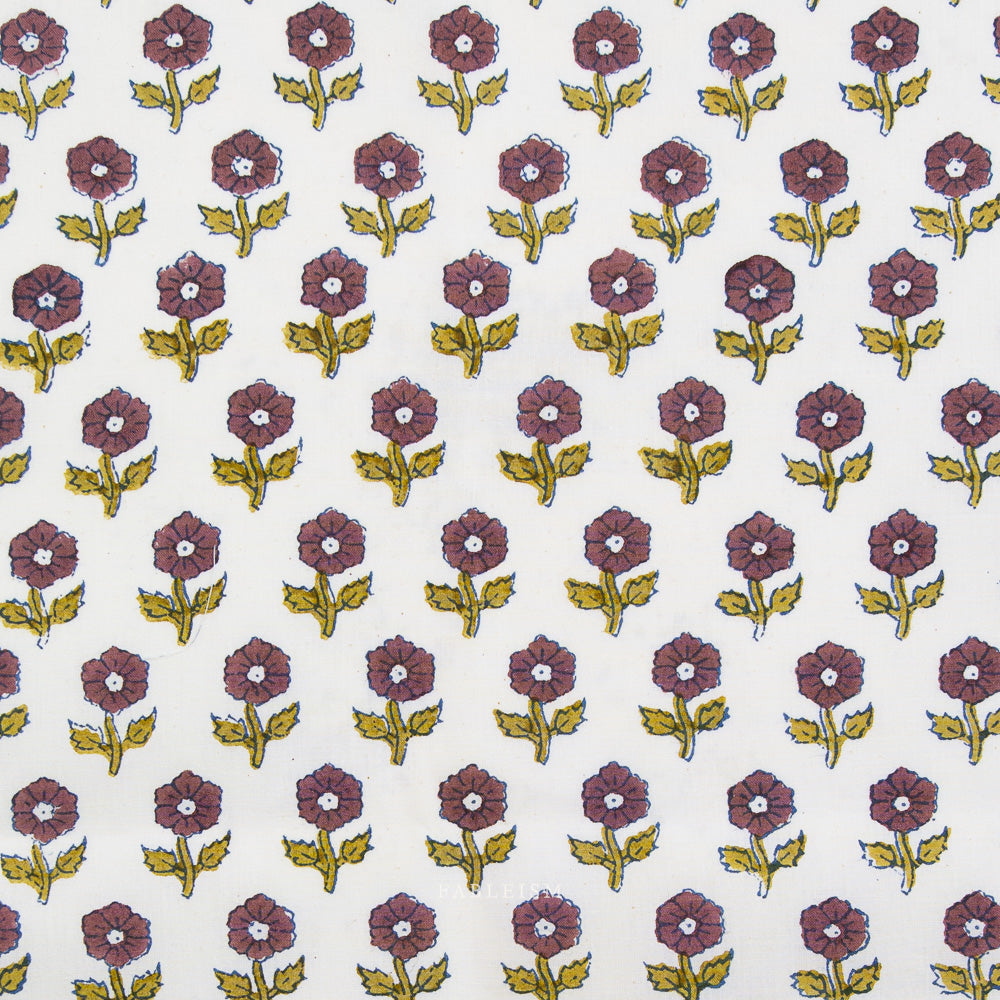 Indian Block Prints - Flowerling - Eggplant