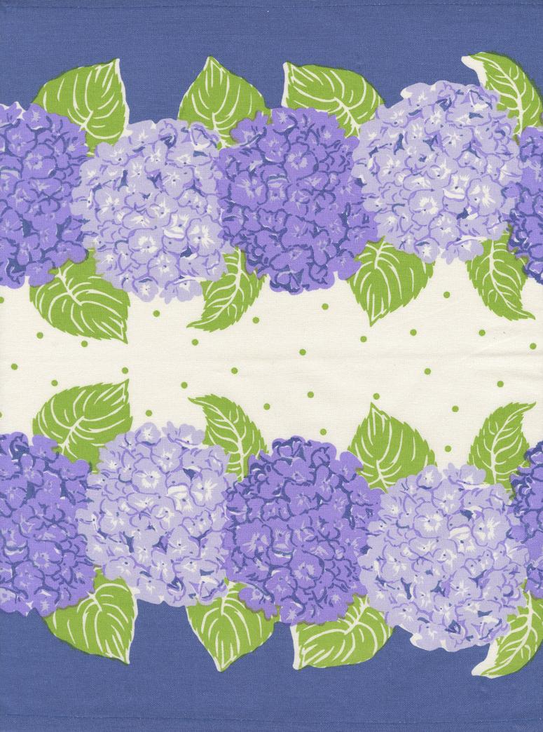 16" Classic Retro Toweling Floral - Hydrangeas