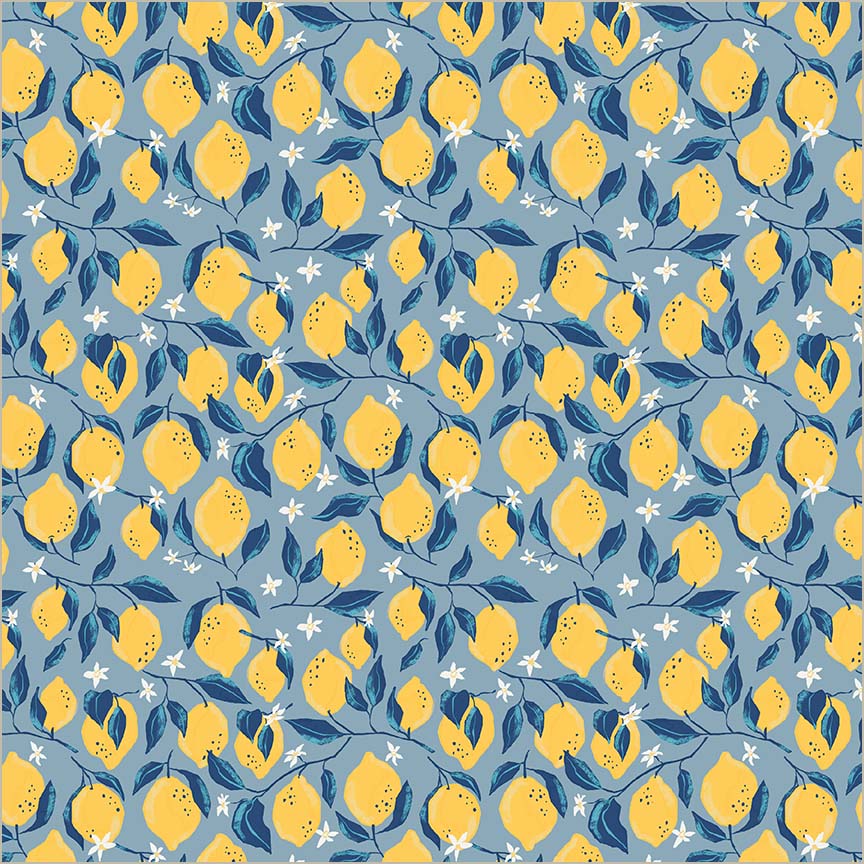 Villa Sol - Lemons - Sea Blue
