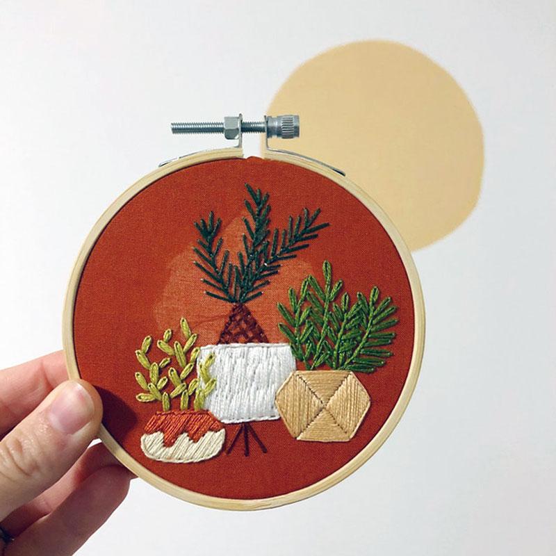 Happy Houseplants Embroidery Kit