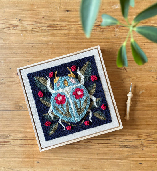Punch Needle Square Kit - Spring Beetle