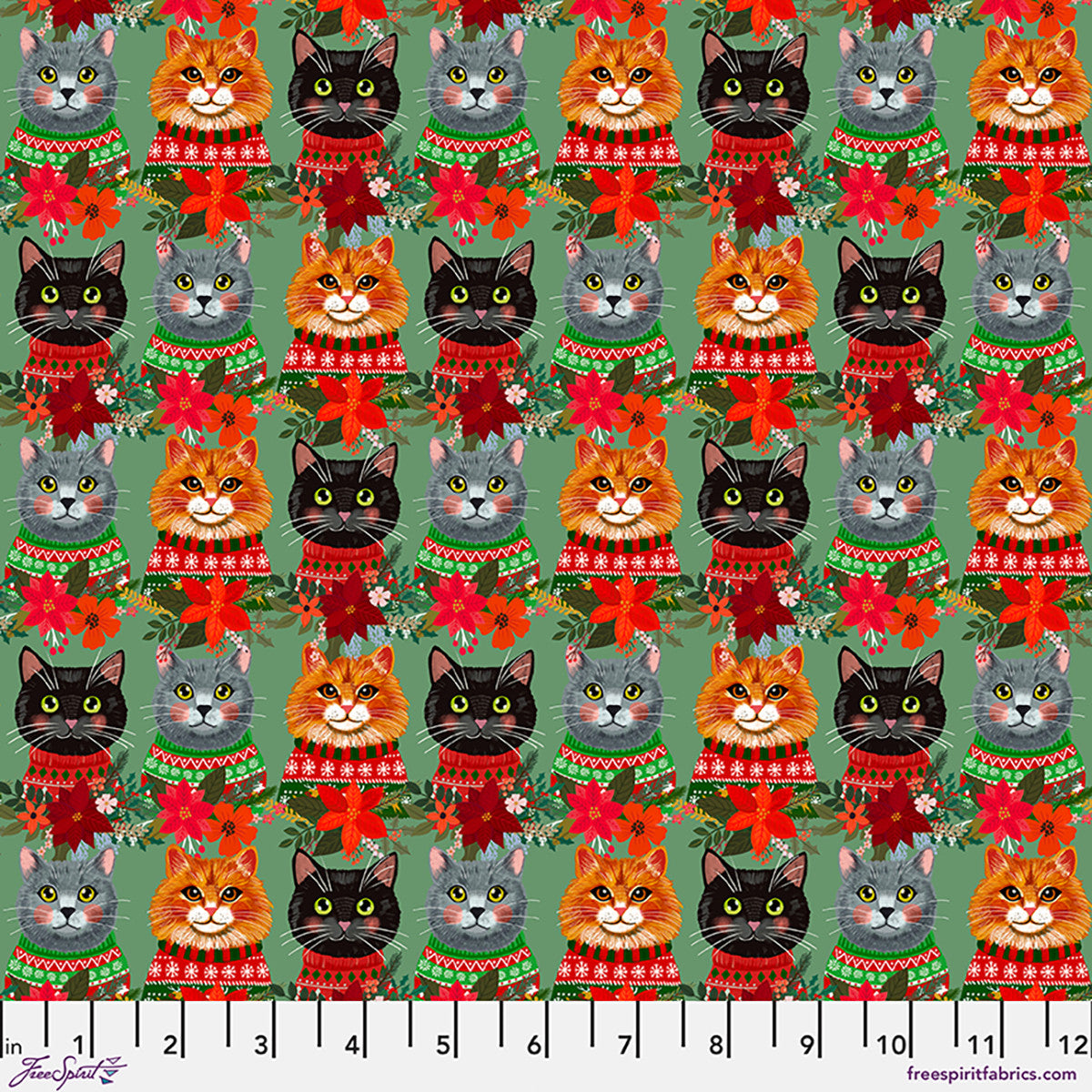 Christmas Pets - Christmas Cats - Sage
