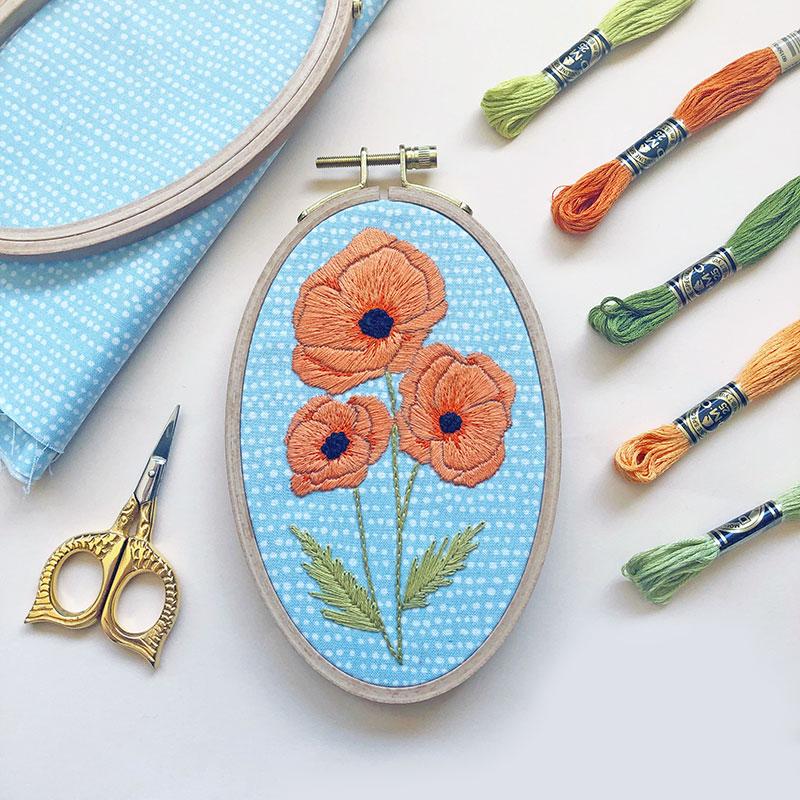 Poppies Embroidery Kit