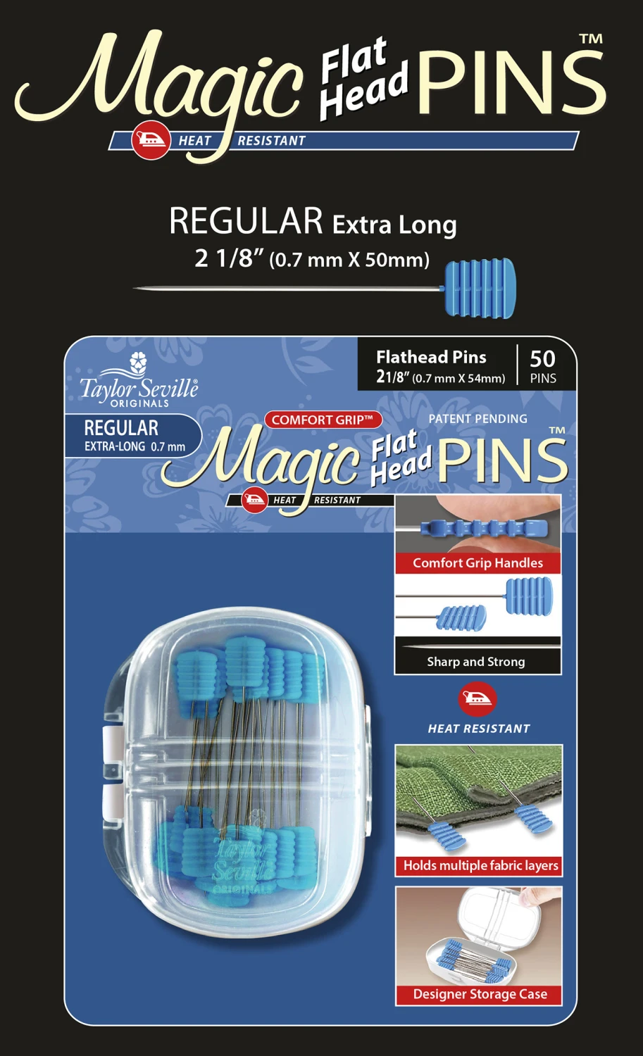 Magic Pins Flat Head Regular 50pk