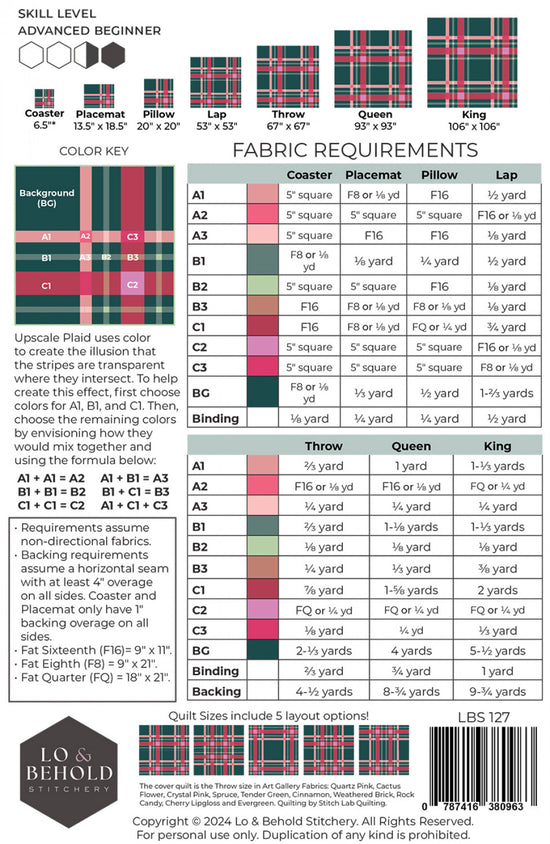 Upscale Plaid Quilt Pattern