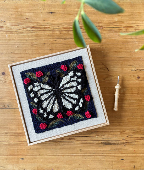 Punch Needle Square Kit - Spring Butterfly