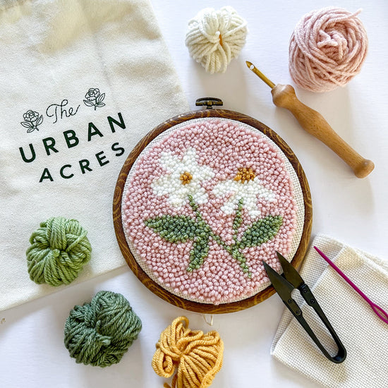 Punch Needle Kit - Pink Daisies