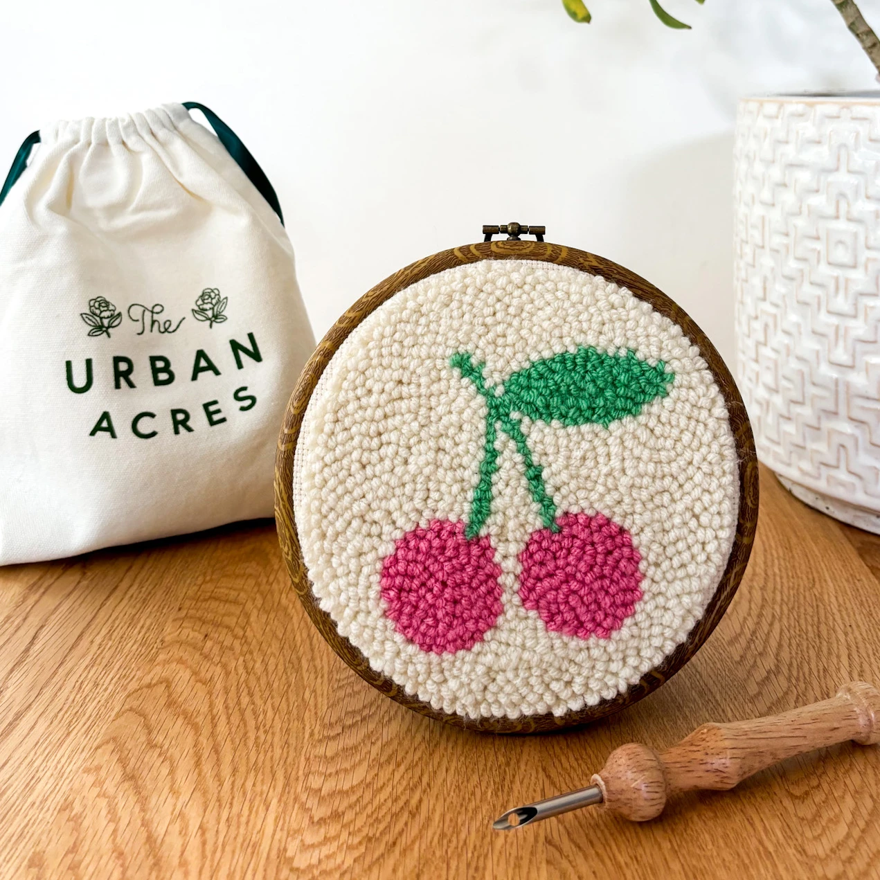 Punch Needle Kit Cherries