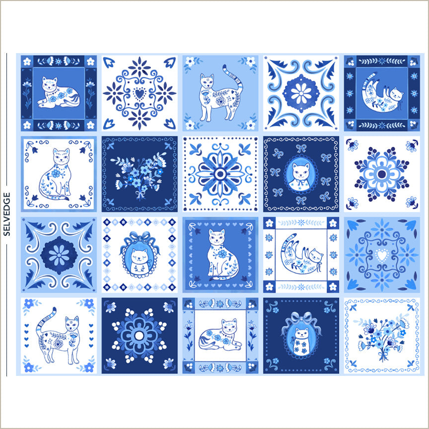 Chateau Meow - Tails & Tiles - White/Blue