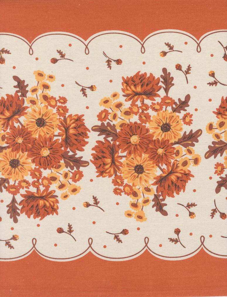 16" Classic Retro Toweling Floral - Mums