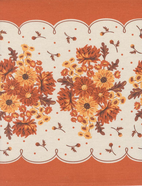 16" Classic Retro Toweling Floral - Mums