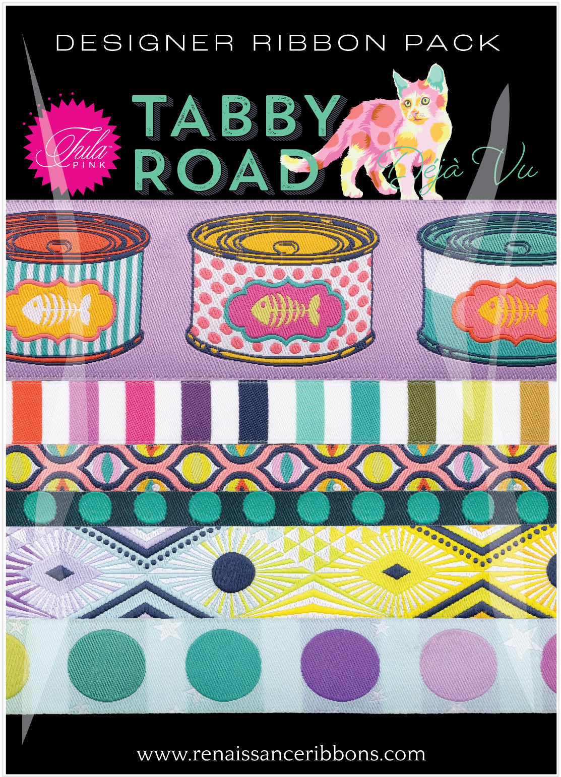 Tabby Road Déjà Vu - Designer Ribbon 6pk