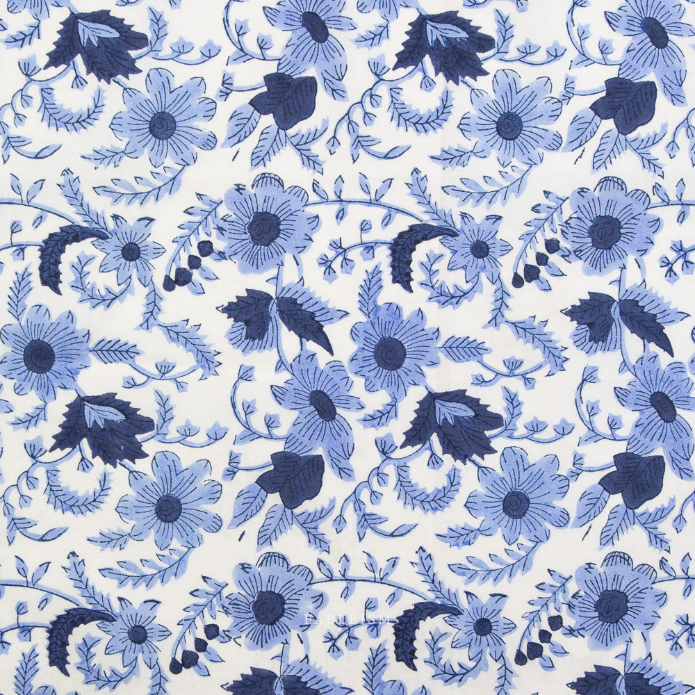 Indian Block Prints - Country Floral - Blue