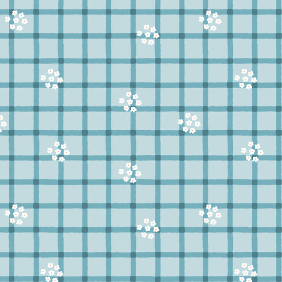 Woodland Creatures - Daisy Plaid - Blue