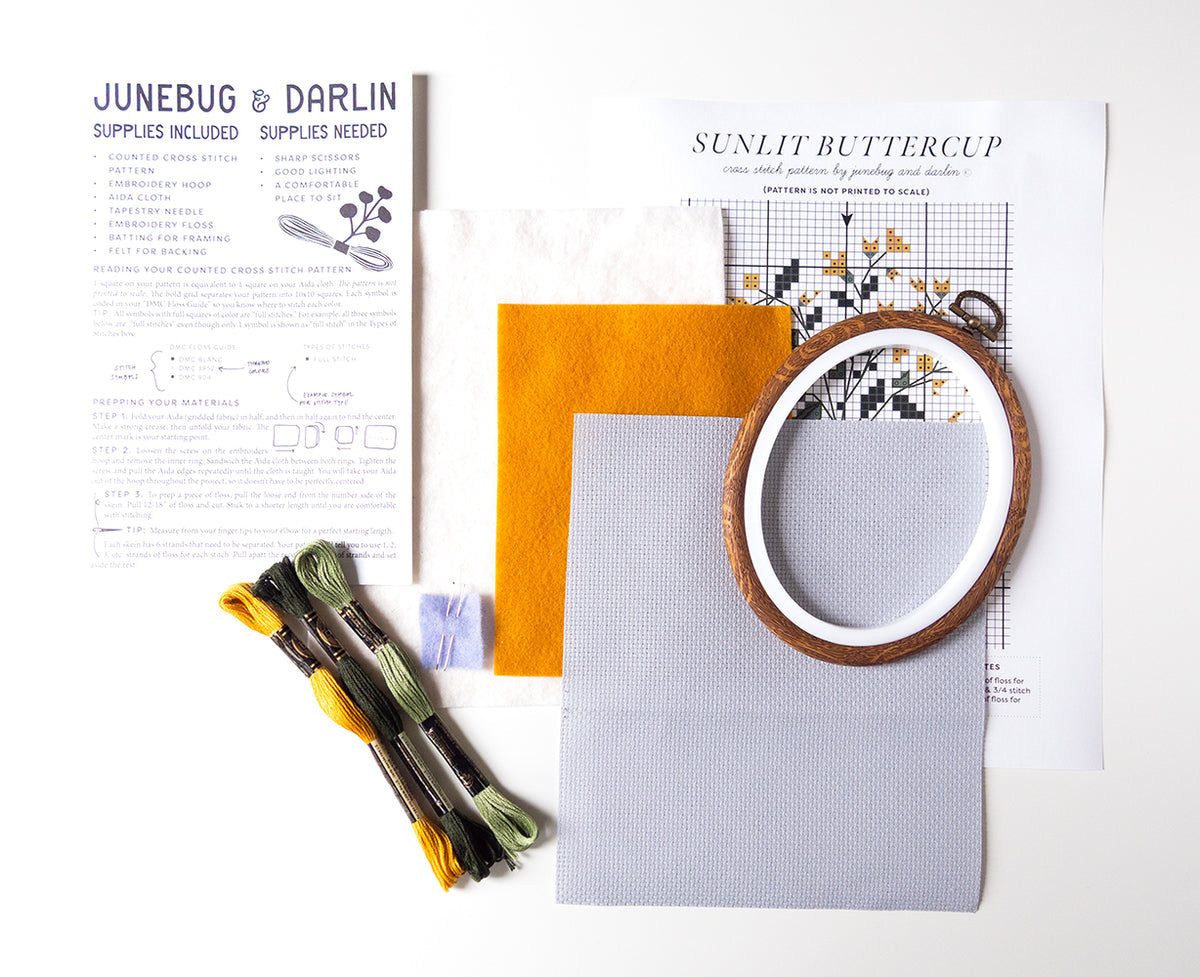 Sunlit Buttercup Cross Stitch Kit