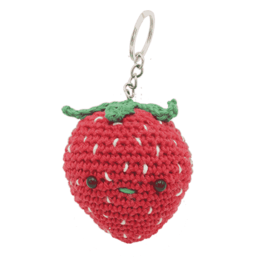 Strawberry Crochet Keychain