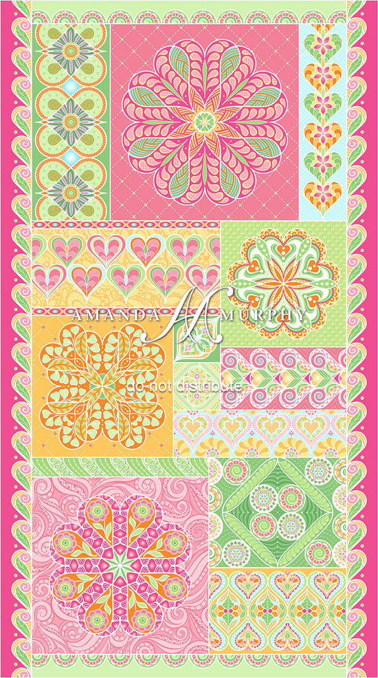 Amanda Murphy - Heart Ruler Panel - Rose