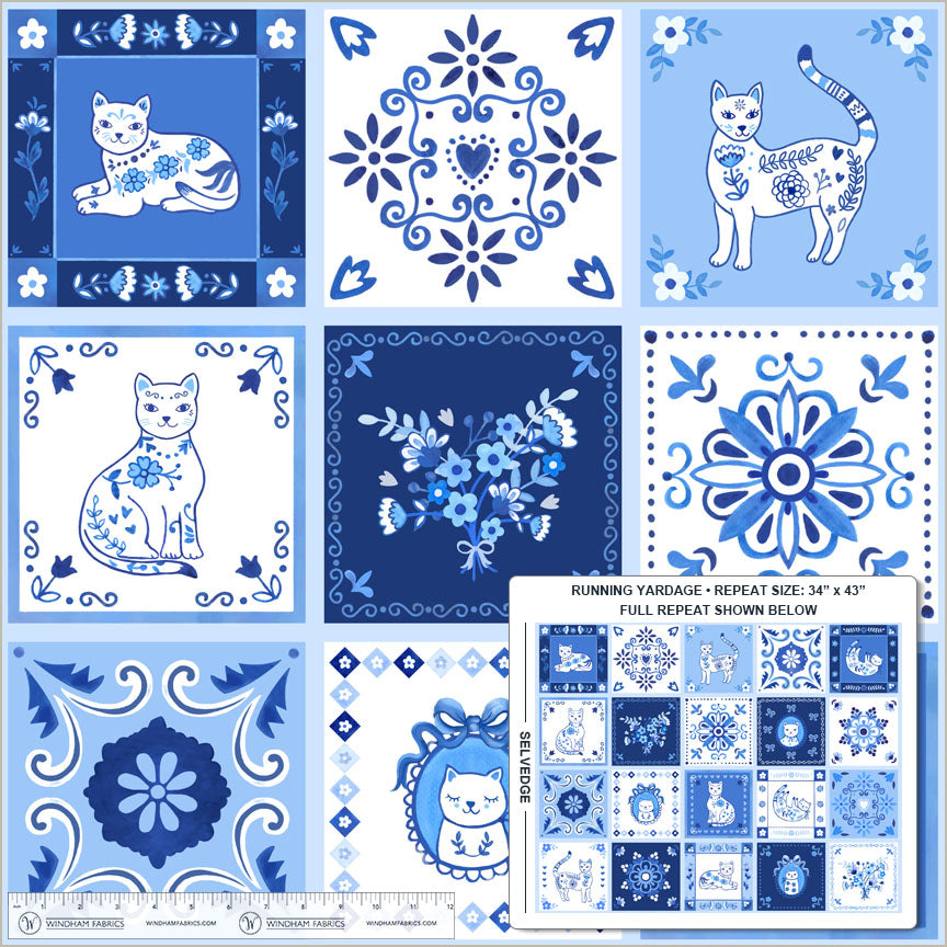 Chateau Meow - Tails & Tiles - White/Blue
