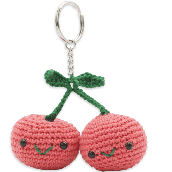 Cherries Crochet Keychain