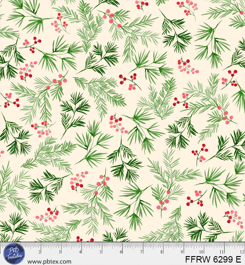 First Frost - Berry and Pine - 108' Wide
