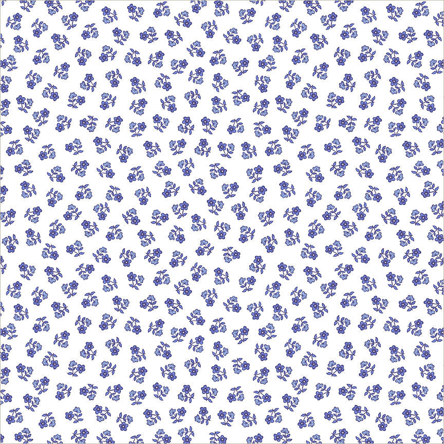 Chateau Meow - Ditsy - White/Blue