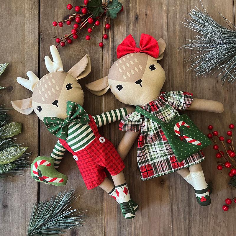 Holiday Cheer - Reindeer Dolls Panel