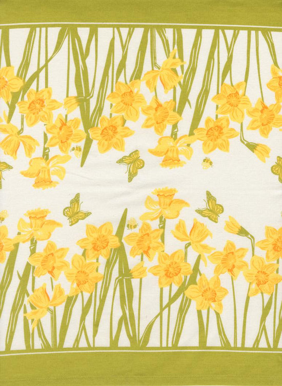 16" Classic Retro Toweling Floral - Daffodil